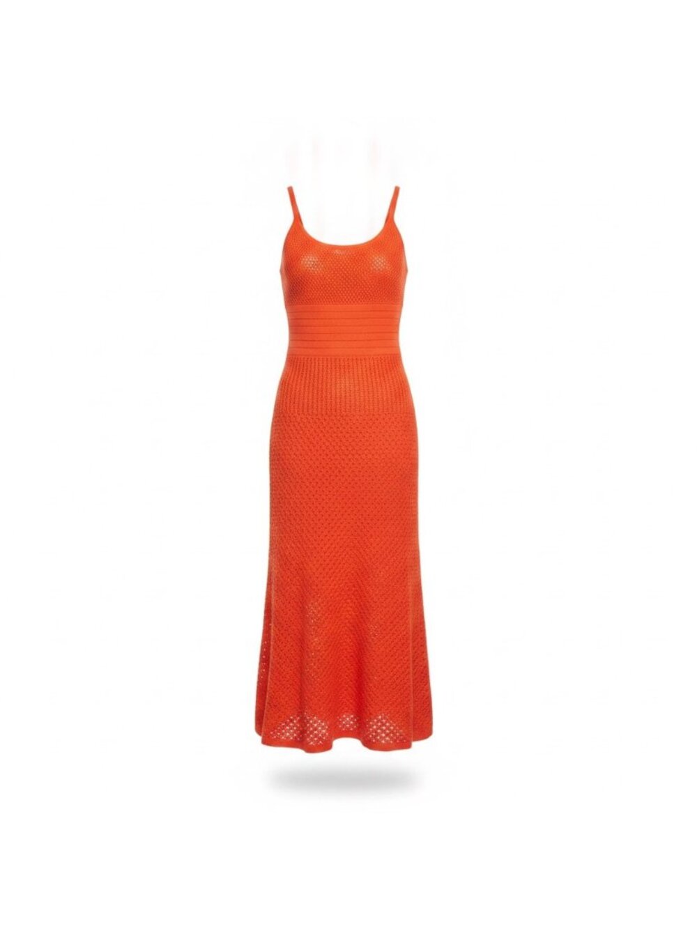 Madison + Hudson Womens Orange Knit Midi Dress Size M